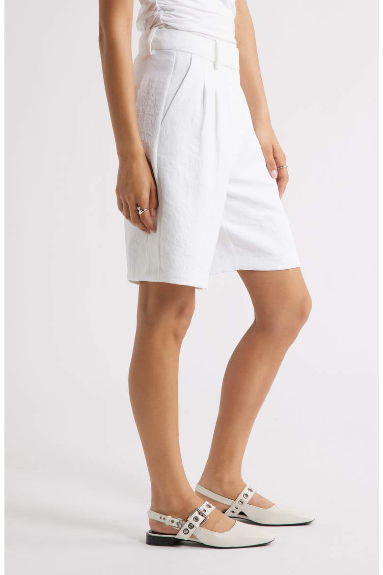 The Curator Pleated Bermuda Shorts, Alternate, color, WHITE