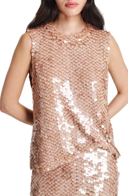 Twp Paillette Shell Beaded Top In Brown