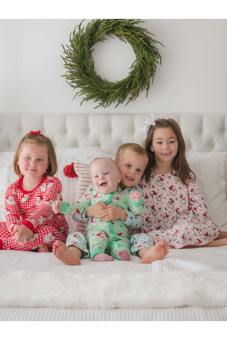 Long Sleeve Pajama Set, Alternate, color, Red Dear Santa
