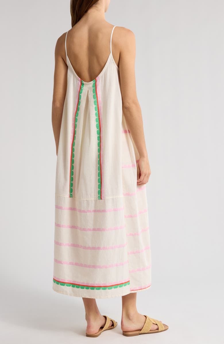 lemlem Nia Stripe Pleated Cotton Cover-Up Slipdress, Alternate, color, Kibebi Fragaria