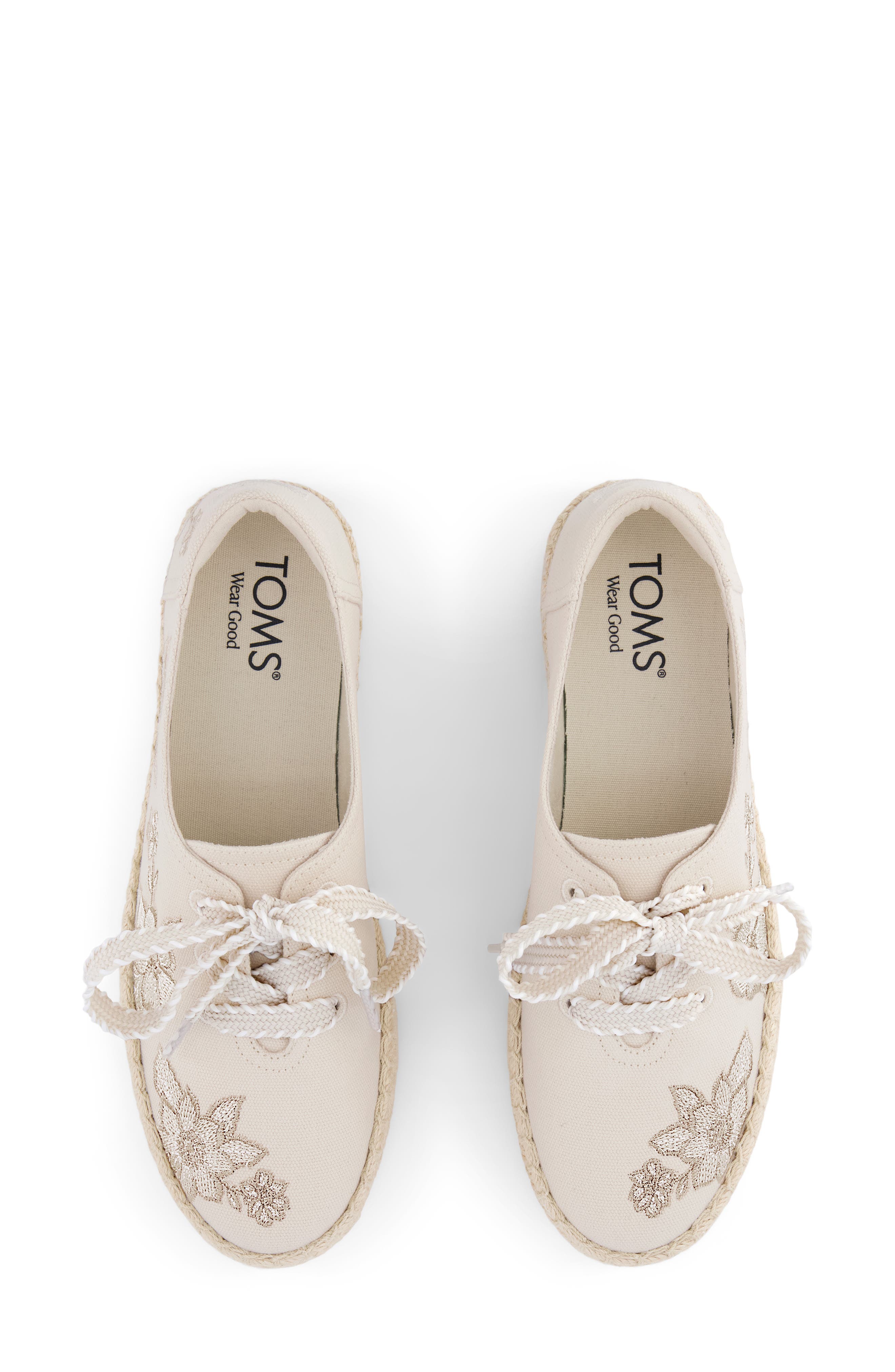 Valencia Lace-Up Platform Espadrille, Alternate, color, NATURAL FLORAL BEIGE