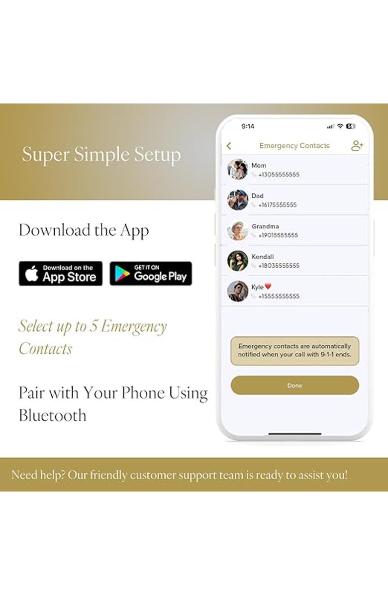 invisaWear Silver Leather Necklace Smart Jewelry - Personal Safety Device with ADT and 911 Features - Necklace, Alternate, color, Silver