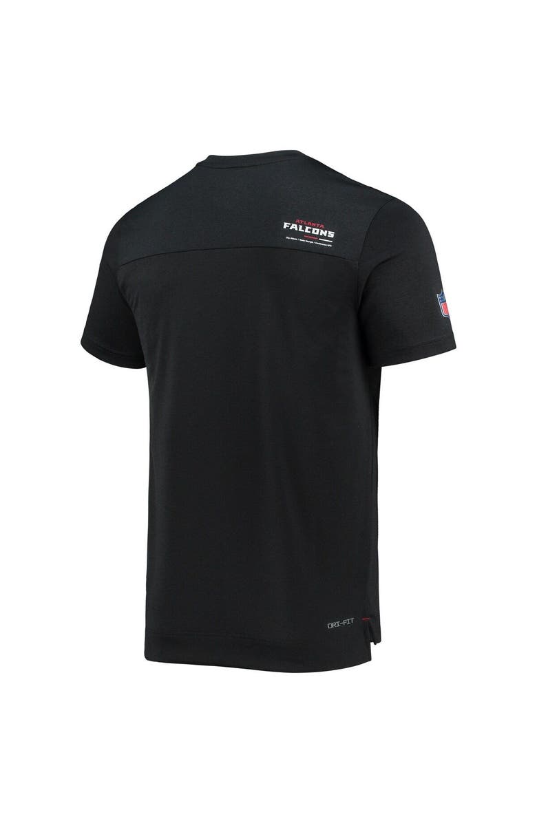 Nike Men's Nike Black Atlanta Falcons Sideline Coach Chevron Lock Up Logo V-Neck Performance T-Shirt, Alternate, color, Black