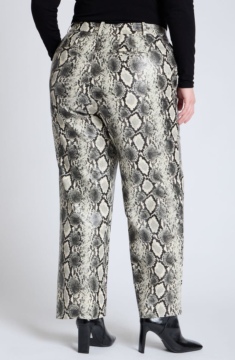 ELOQUII Snake Embossed Faux Leather Pants, Alternate, color, 