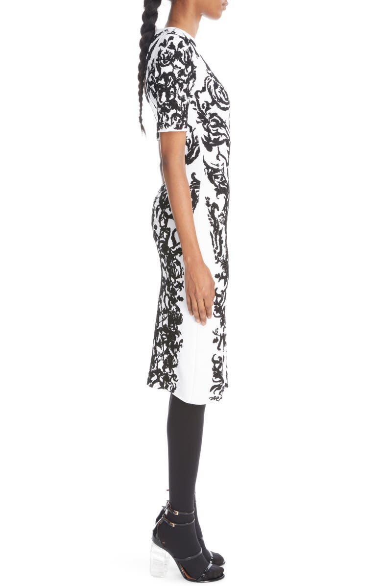 Alaïa Calli Padded Shoulder Midi Dress, Alternate, color, 