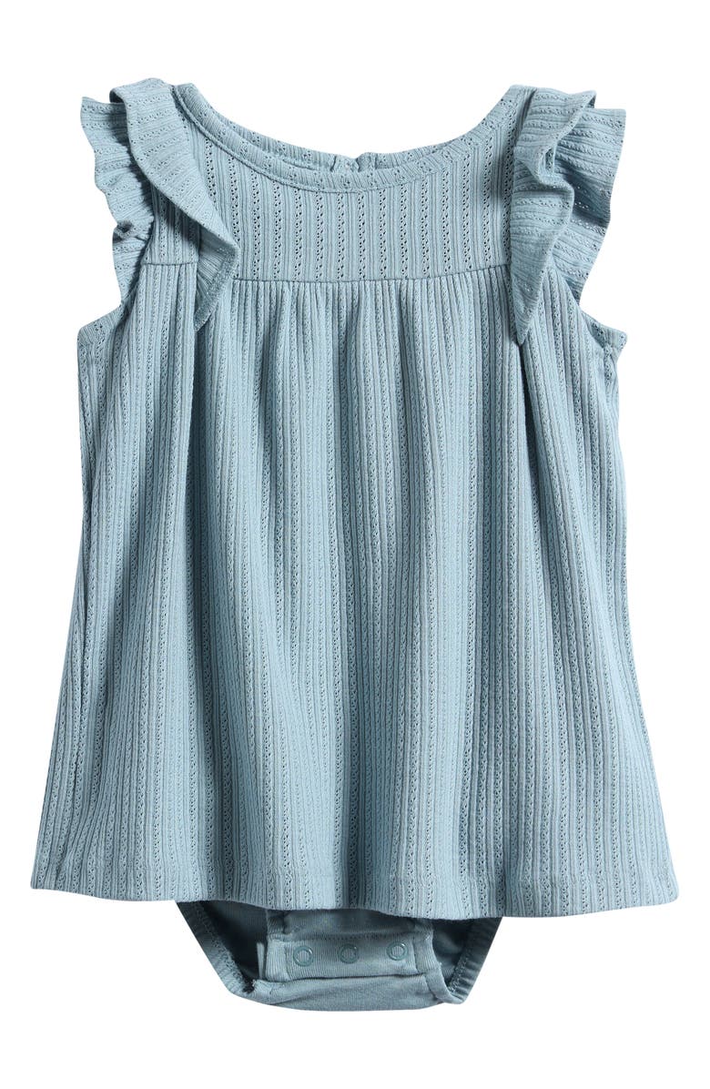 Little Planet Knit Pointelle Dress, Main, color, Blue