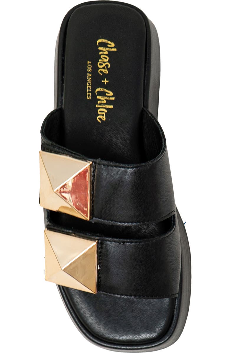 CHASE AND CHLOE Pyramid Stud Platform Slide Sandal, Alternate, color,