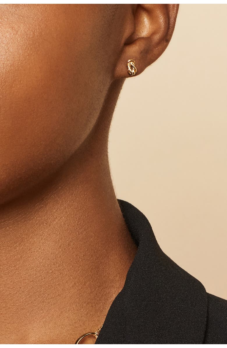 Oradina 14K Yellow Gold Verona Studs, Alternate, color, Yellow Gold