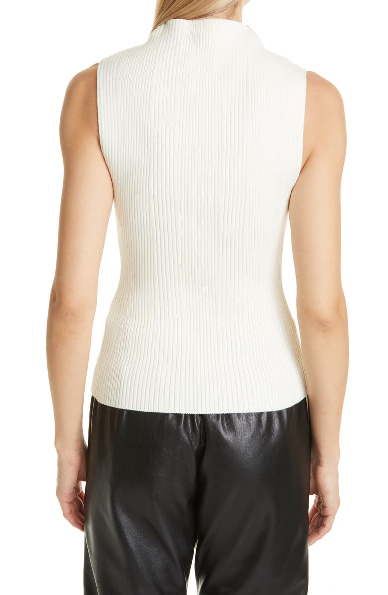 ANINE BING Women's Opal Directional Ribbed Sweater Tank, Alternate, color, Ivory