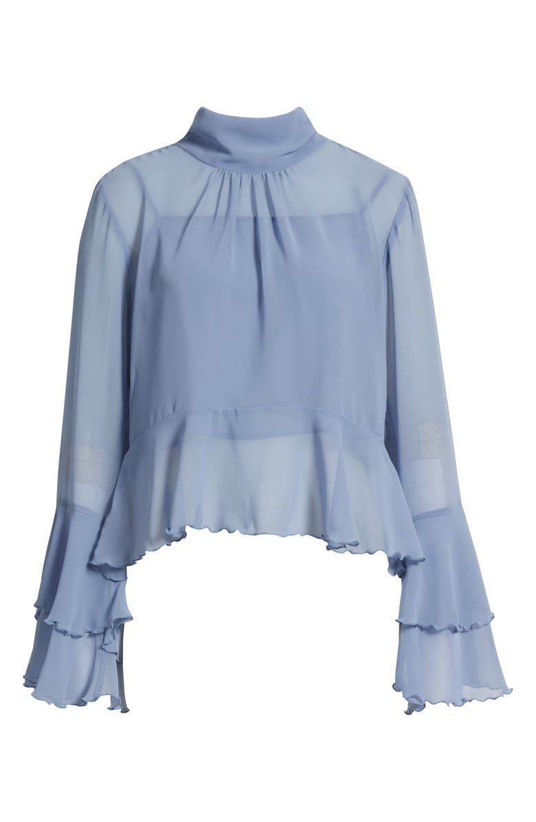 Open Edit High Neck Chiffon Top, Alternate, color,