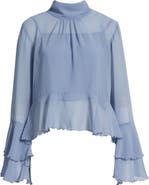 Open Edit High Neck Chiffon Top