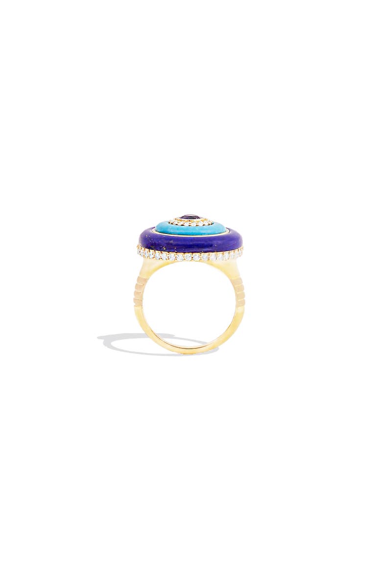 Evolve Stone Inlay Cocktail Ring, Alternate, color, Blue- Gold