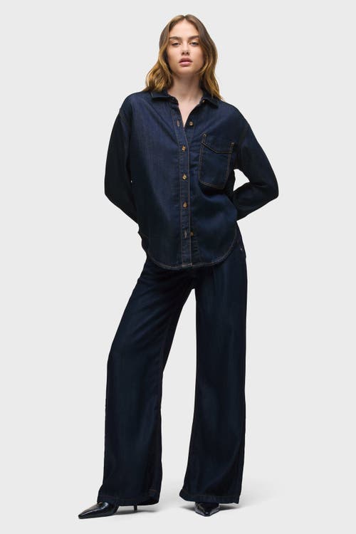 Hudson Jeans Oversized Button Down Shirt In Blue