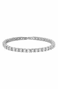 18K White Gold Plated Crystal Tennis Bracelet