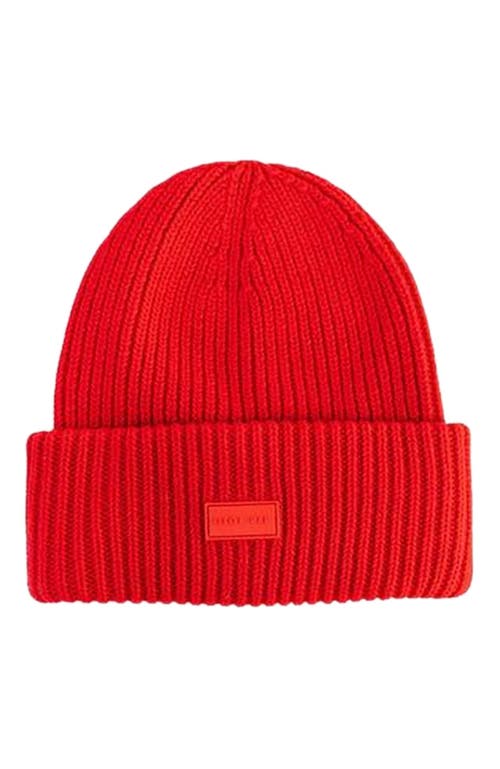 Gigi Pip Gigi Merino Wool Chunky Ribbed Beanie in Ruby Red 