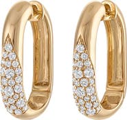 EDEN PRESLEY Glitter Elongated Huggie Hoop Earrings