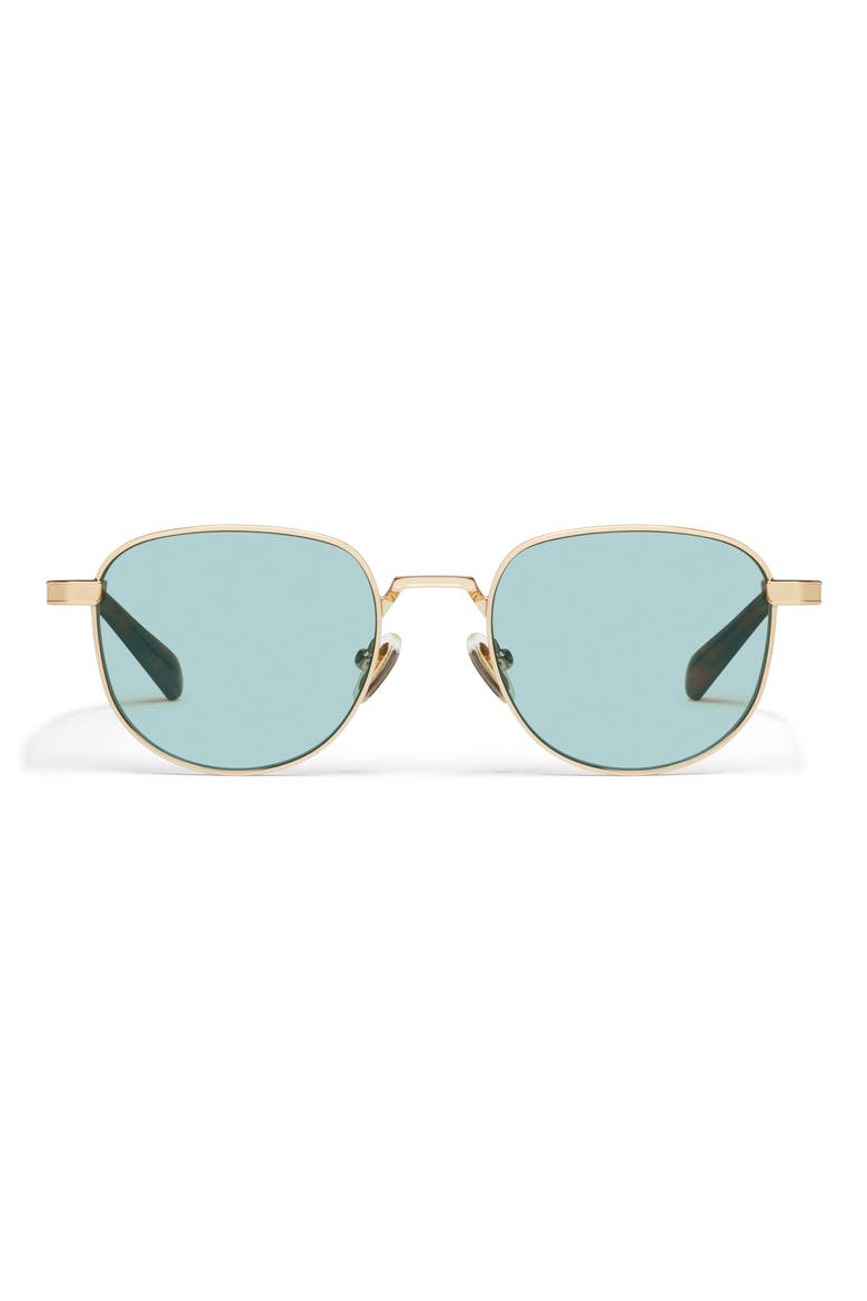 Born Ready 52mm Round Sunglasses, Main, color, GOLD/ AQUA