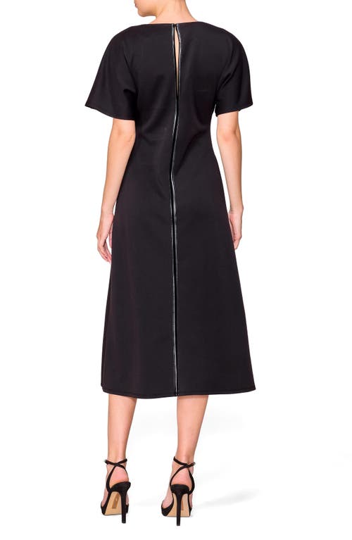 Melloday Luxe Keyhole Cutout Fit & Flare Dress In Black
