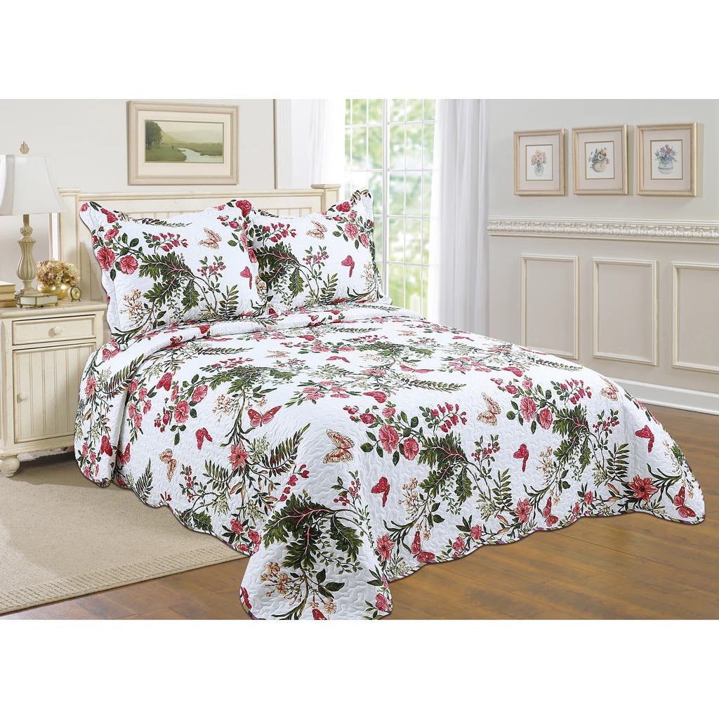 J&v Textiles J And V Textiles Reversible Quilt Set In White