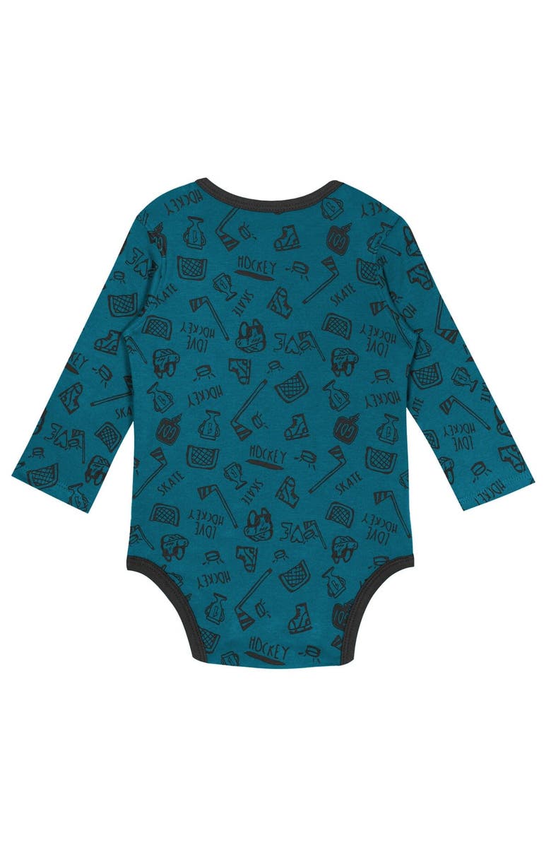 Outerstuff Infant Teal San Jose Sharks Dynamic Defender Long Sleeve Bodysuit, Alternate, color, 
