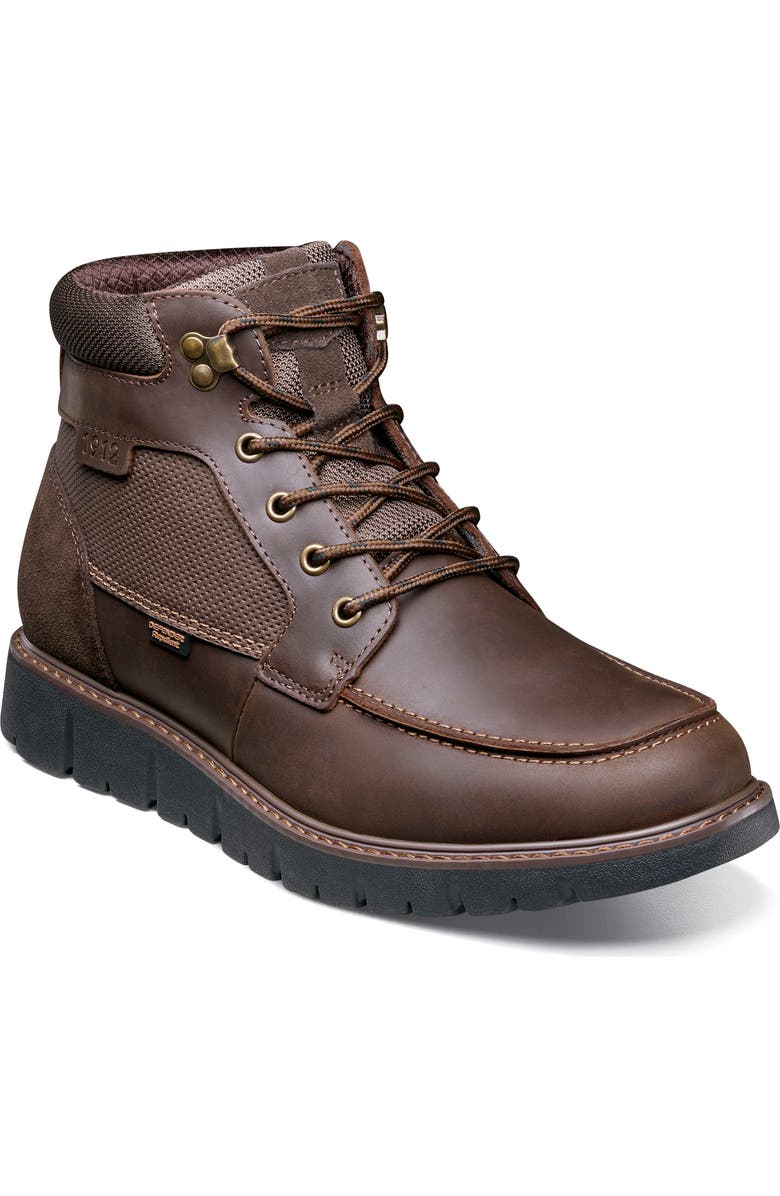 NUNN BUSH Karnak Water Resistant Moc Toe Boot, Main, color, Brown