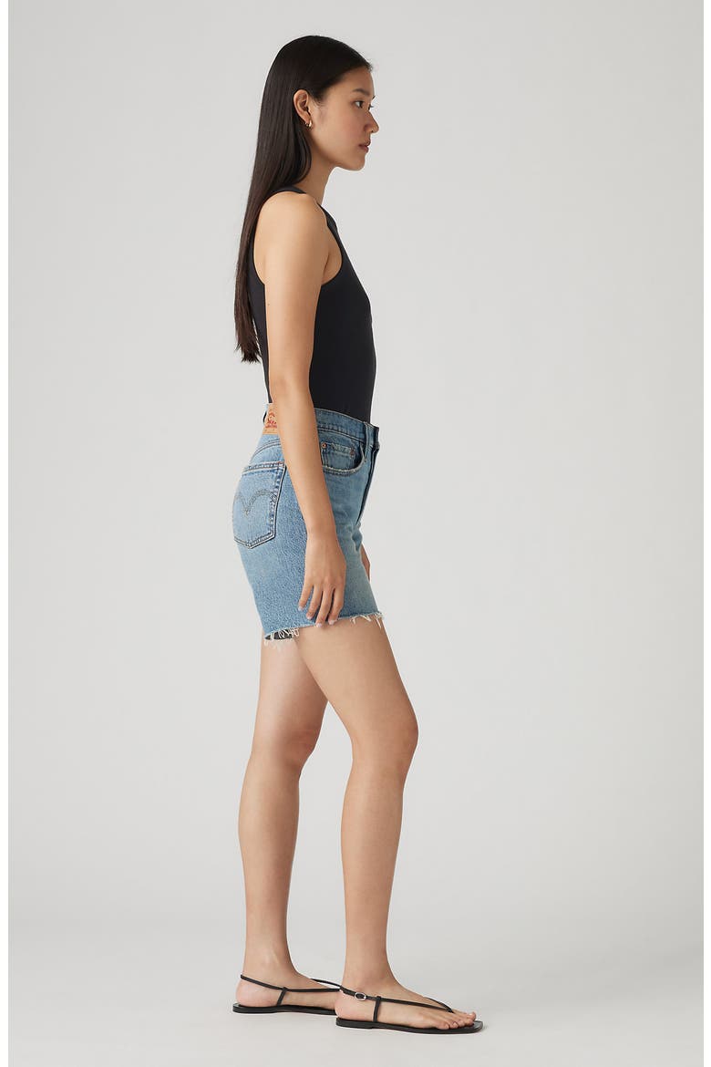 501® Mid Thigh Denim Cutoff Shorts, Alternate, color, TICKED AND UNTIED