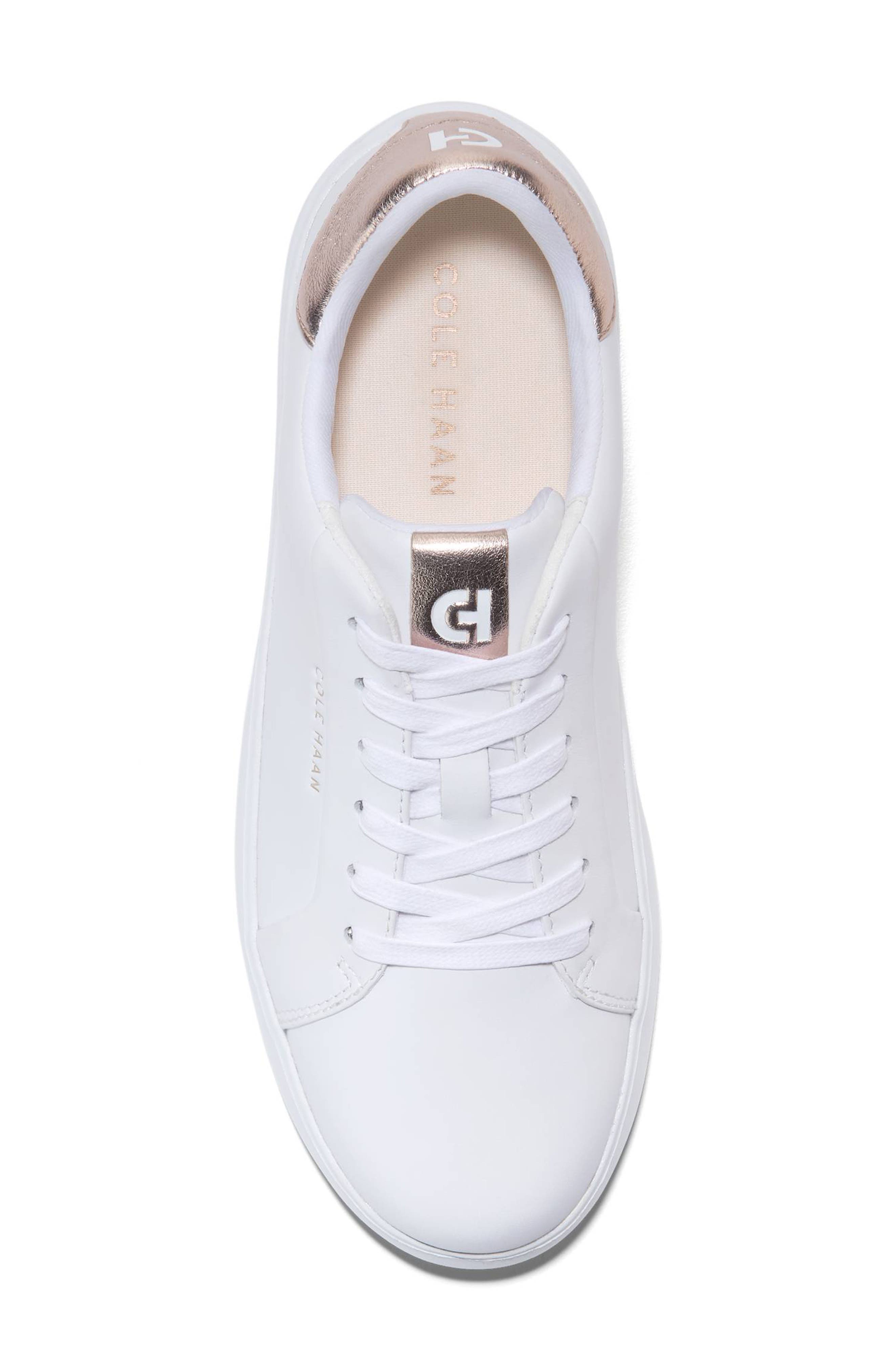 Cole Haan Grand Crosscourt Joy Platform Sneaker, Alternate, color, Optic White/ Rose Gold