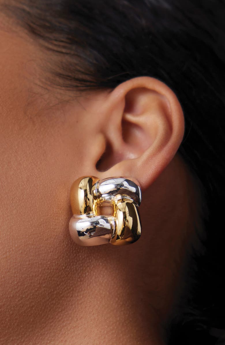 JENNY BIRD Two-Tone Woven Square Earrings, Alternate, color, Two-Tone