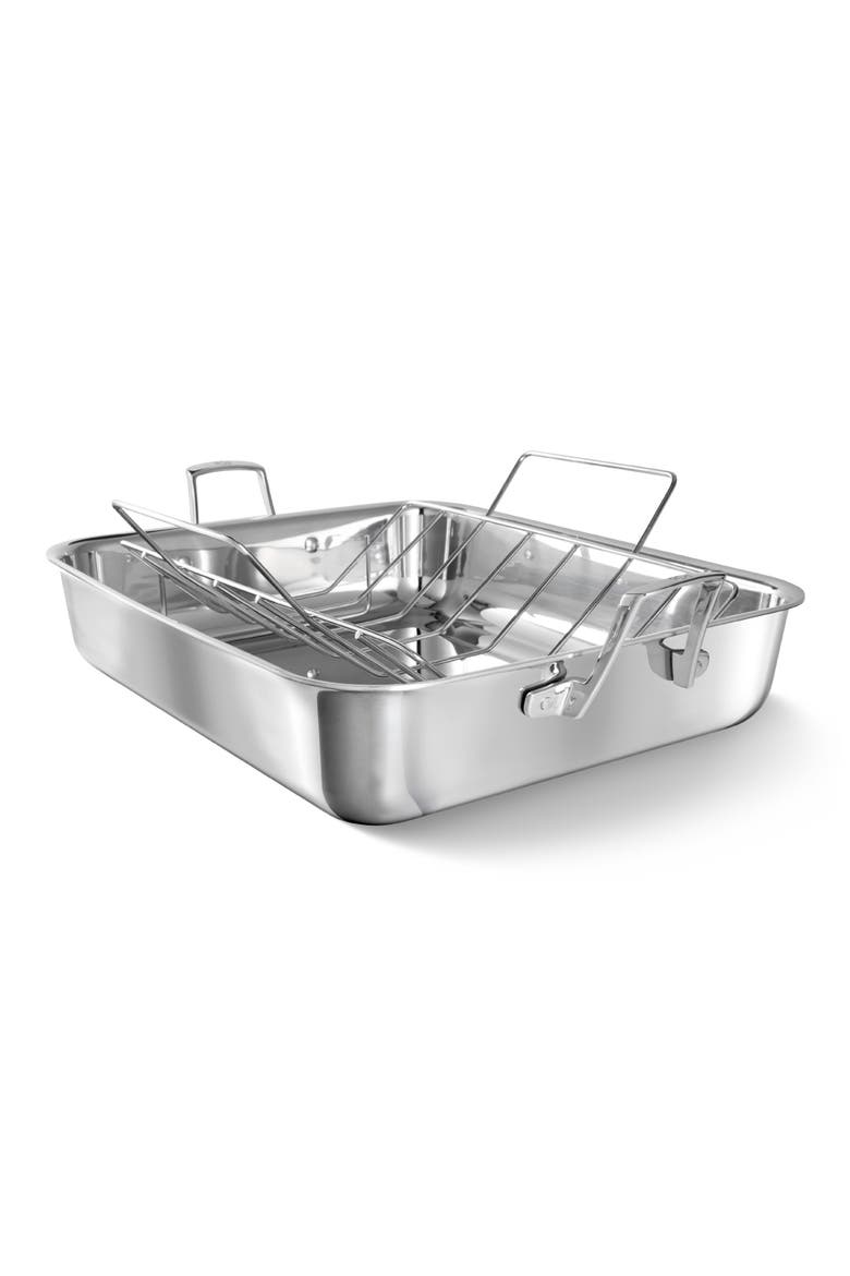 Premier 16-Inch Stainless Steel Roasting Pan, Rack & Lifters Set, Main, color, NO COLOR