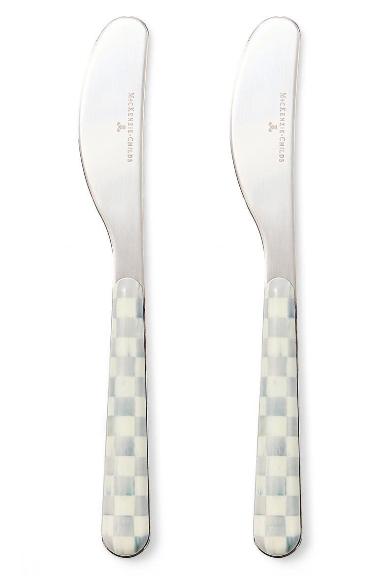 Sterling Check Bistro Spreader Set, Main, color, STERLING