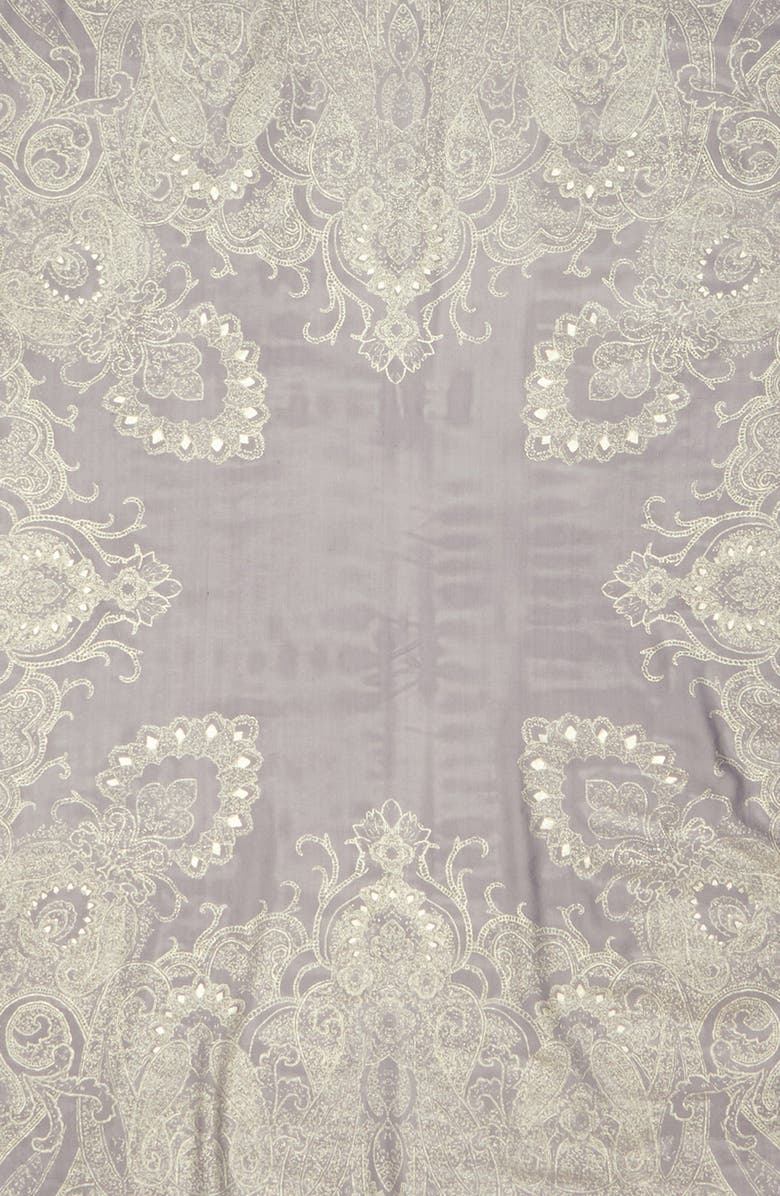 Etro Bombay Metallic Paisley Silk Scarf, Alternate, color, 