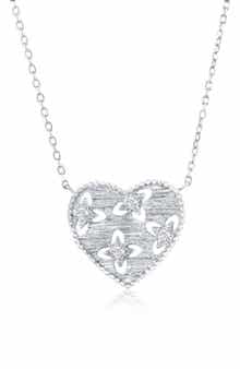 SIMONA Cubic Zirconia Cutout Heart Pendant Necklace