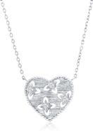 SIMONA Cubic Zirconia Cutout Heart Pendant Necklace