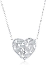 SIMONA Cubic Zirconia Cutout Heart Pendant Necklace