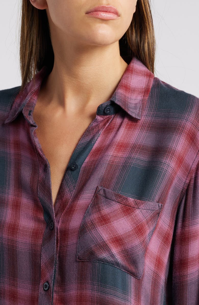 Rails Hunter Plaid Button-Up Shirt, Alternate, color, Dusty Mauve Evergreen