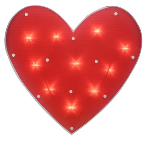 14" Lighted Heart Valentine's Day Window Silhouette