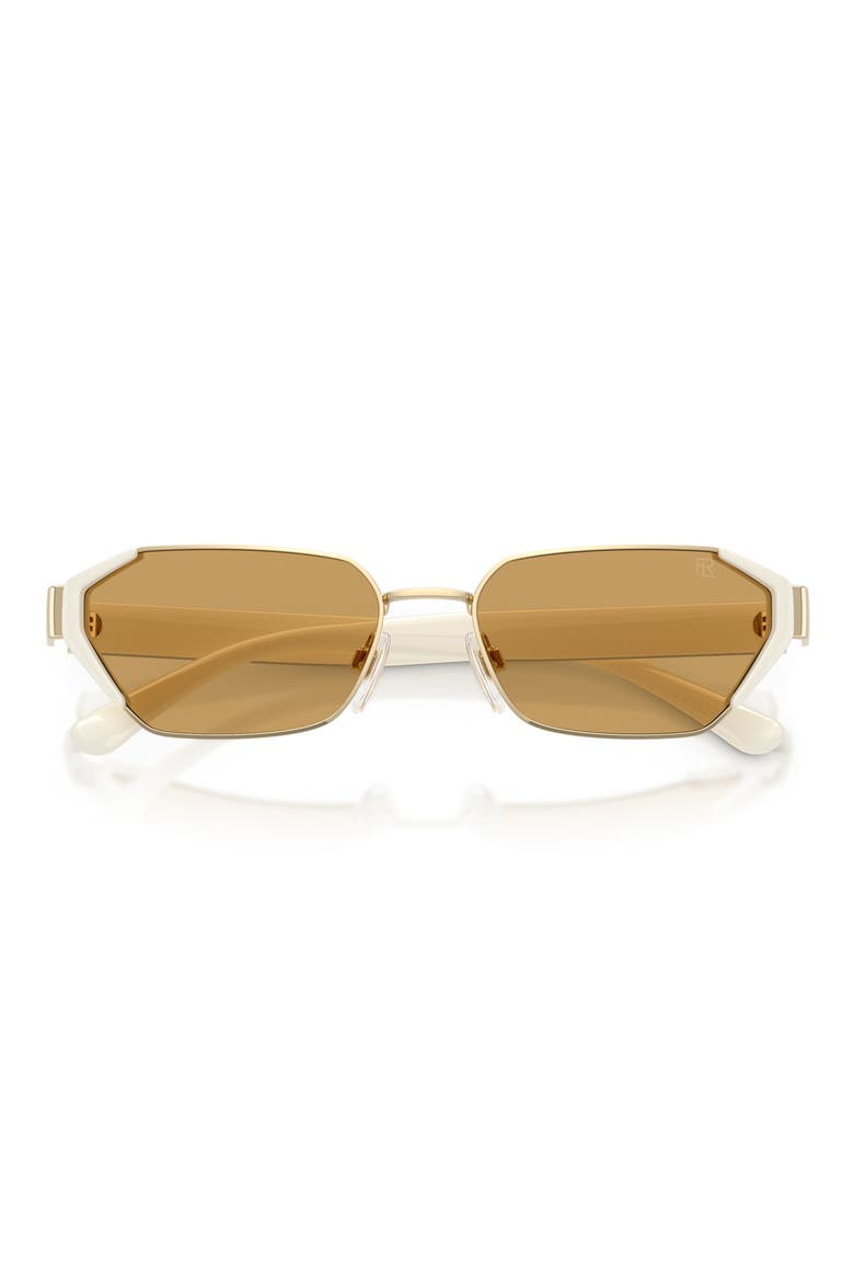 56mm Irregular Sunglasses, Alternate, color, SHINY PALEGOLD / OCHRE