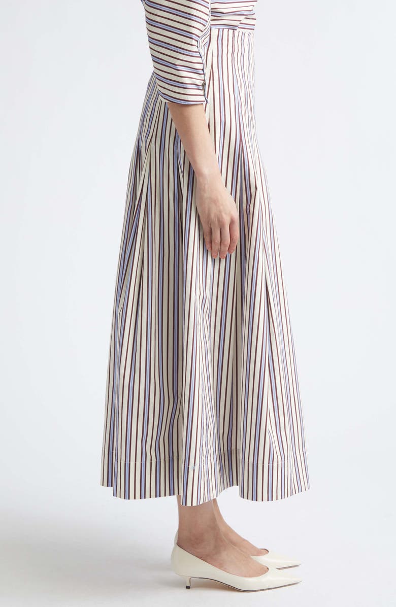 Lela Rose Stripe Full Cotton Skirt, Alternate, color, Cream Multi