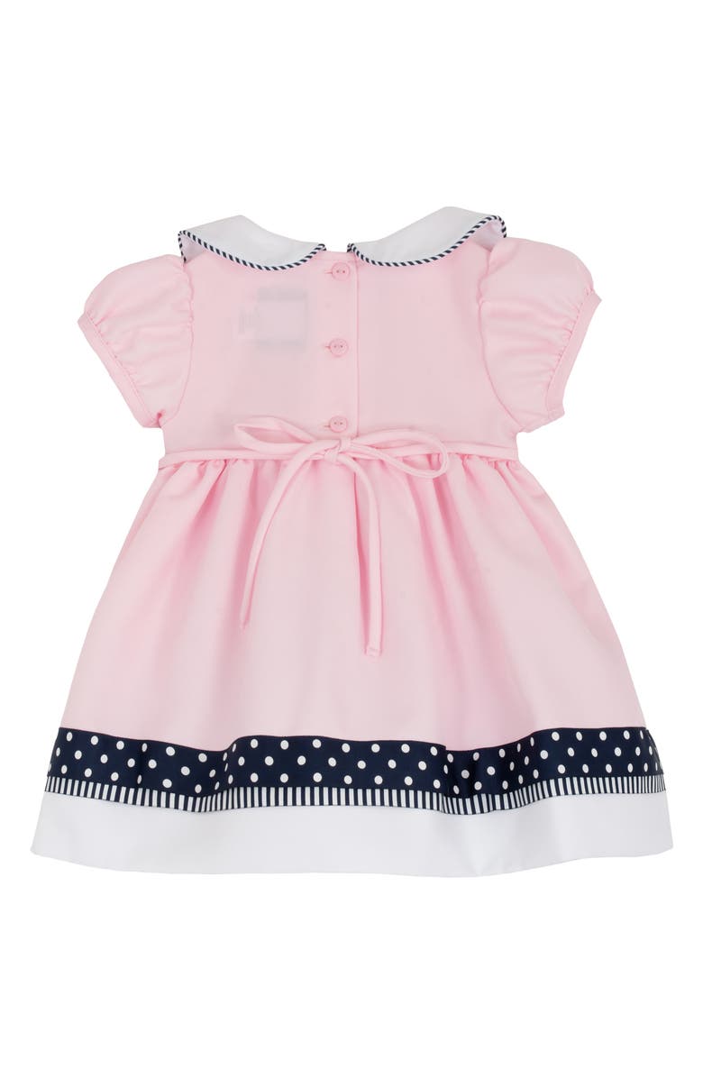 Rare Editions Collared Nautical Dress, Cap & Bloomers Set, Alternate, color, Pink