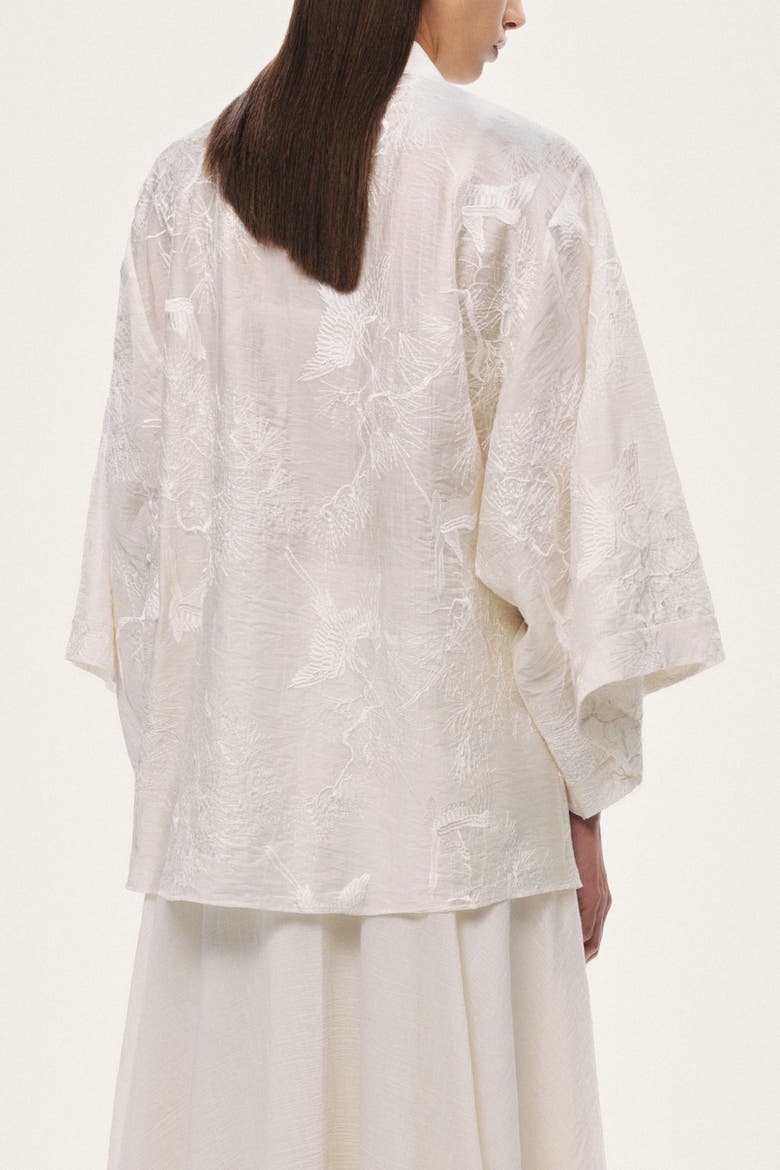 Textured Jacquard Robe, Alternate, color, Ivory