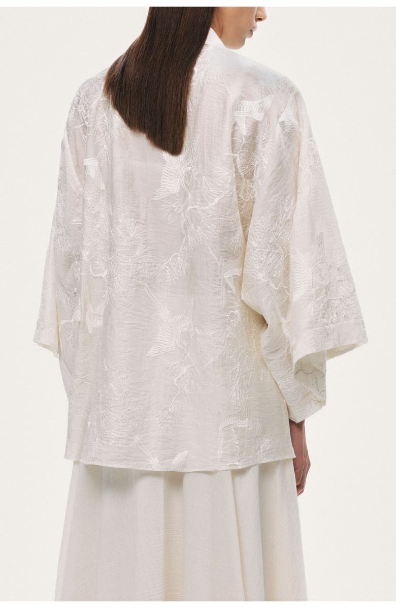 Nocturne Textured Jacquard Robe, Alternate, color, Ivory