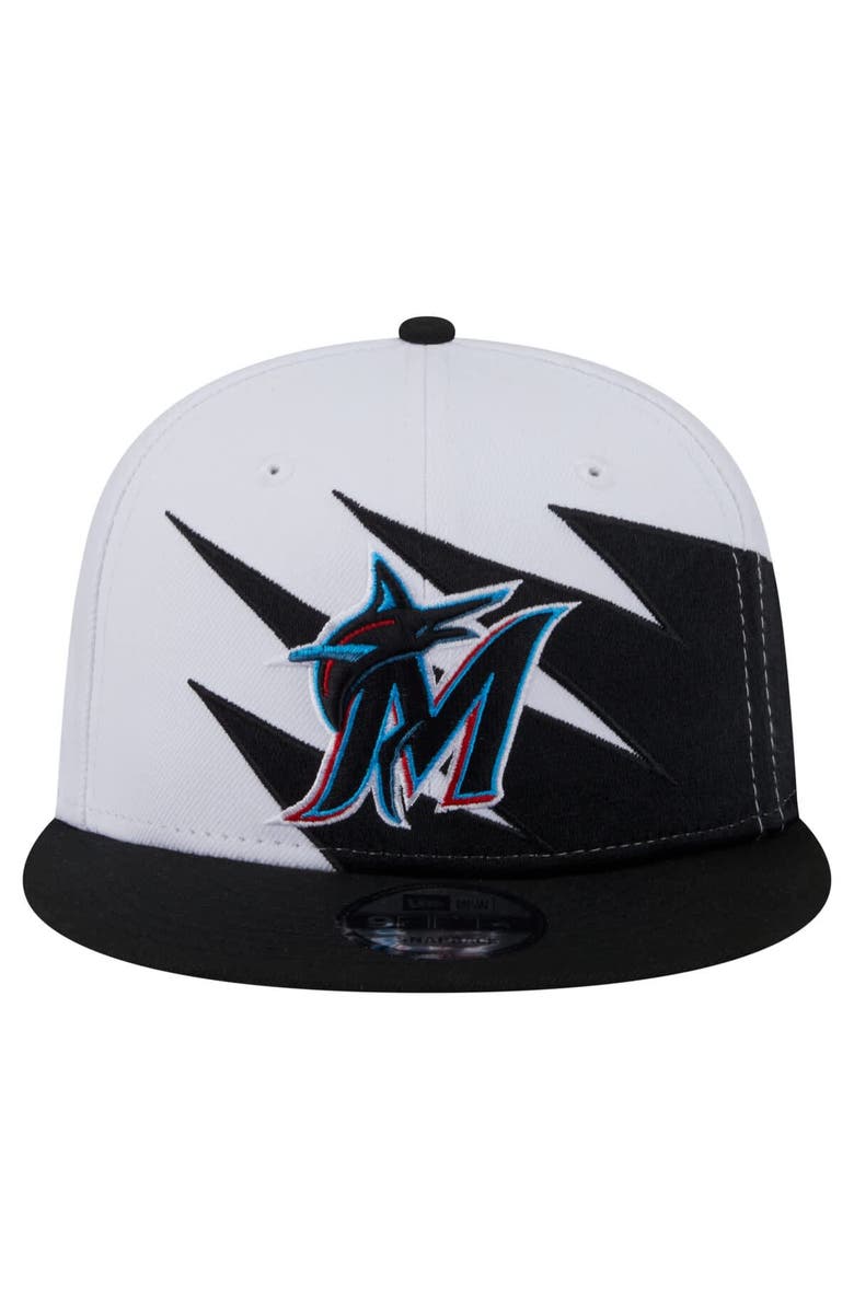 New Era Men's New Era Black/White Miami Marlins Jagged 9FIFTY Snapback Hat, Alternate, color, Black