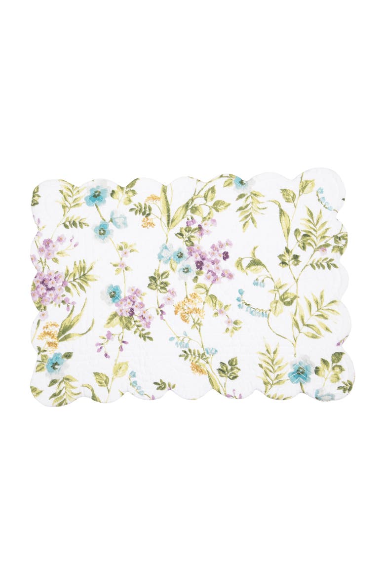 Carley Placemats Set of 6 13" x 19", Alternate, color, Green
