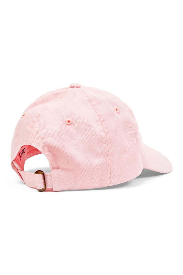 Californie Embroidered Cotton Twill Baseball Cap, Alternate, color, LIGHT PINK EMBROIDERED FERN