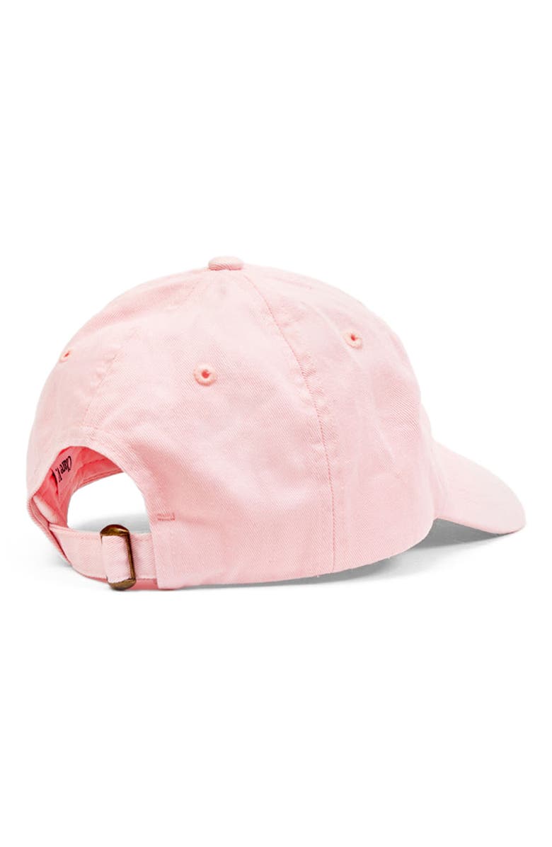Clare V. Californie Embroidered Cotton Twill Baseball Cap, Alternate, color, Light Pink Embroidered Fern