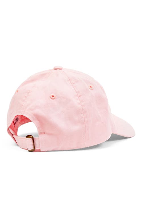 Clare V . Californie Embroidered Cotton Twill Baseball Cap In Light Pink Embroidered Fern