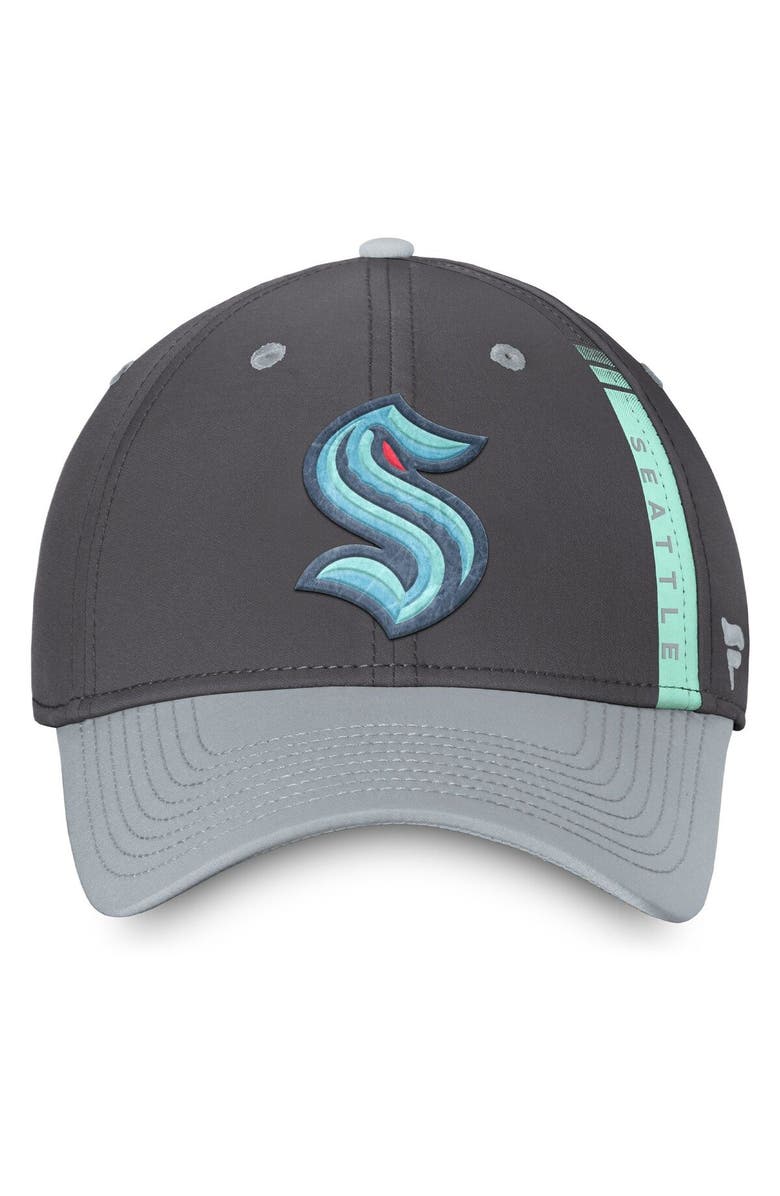 FANATICS Men's Fanatics Branded Charcoal/Gray Seattle Kraken Authentic Pro Home Ice Flex Hat, Alternate, color, 