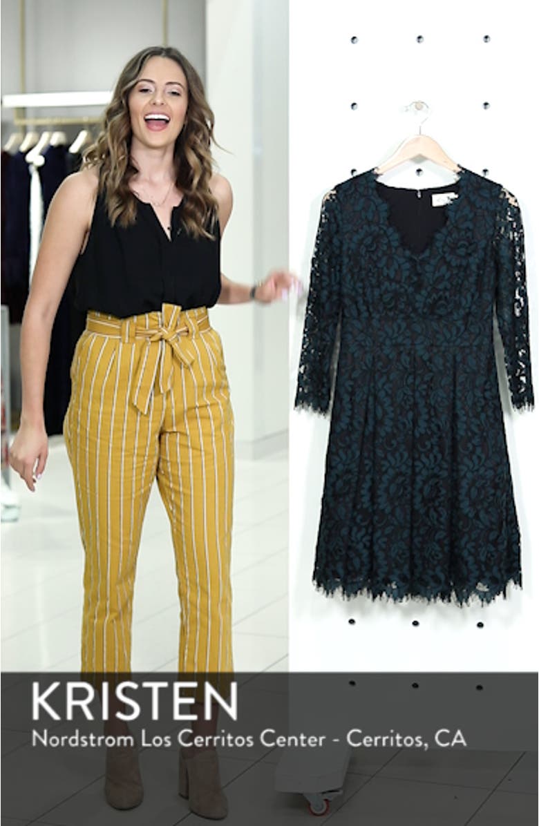 Lace V-Neck Fit & Flare Dress, sales video thumbnail