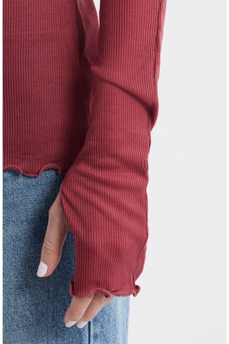 Close to Home Rib Turtleneck Top, Alternate, color, MISS CRIMSON