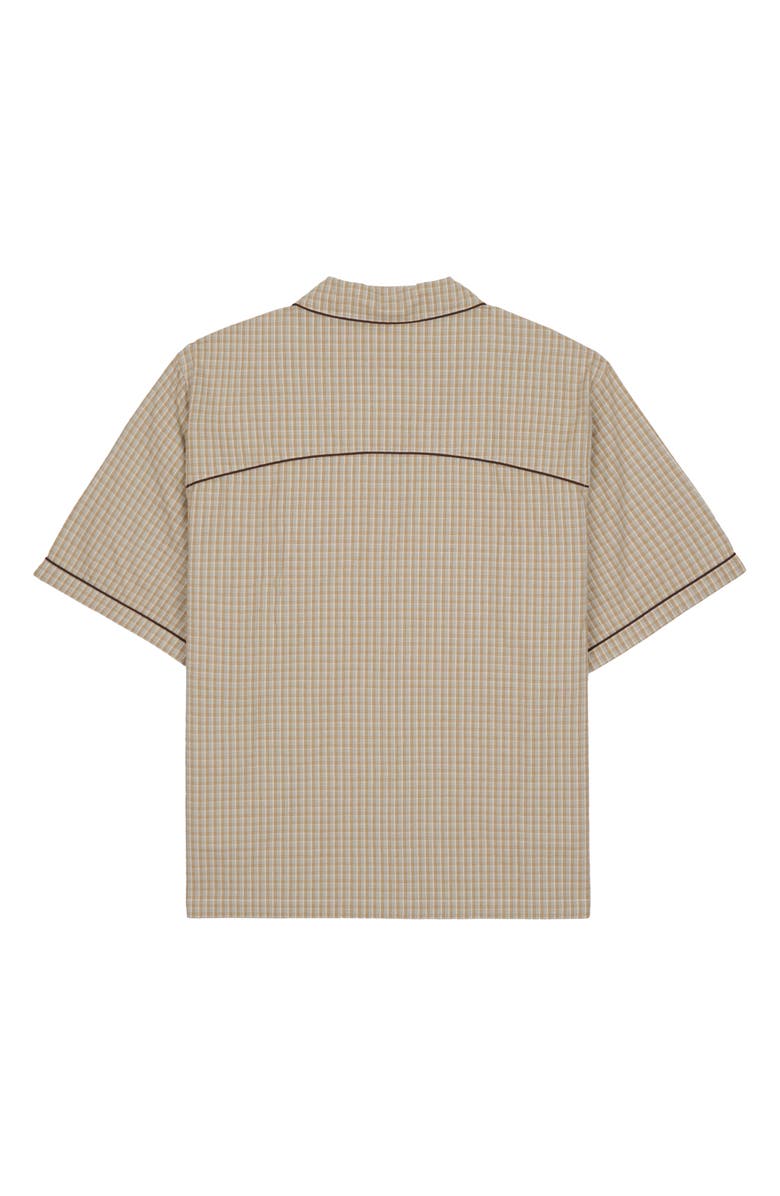 Brain Dead Check Western Shirt, Alternate, color, Taupe